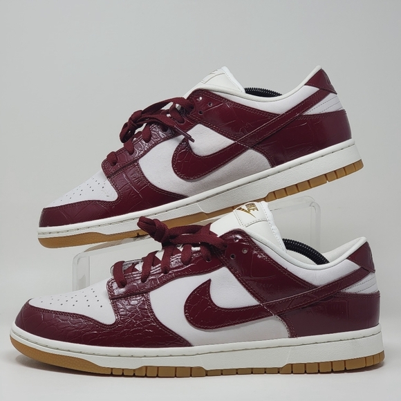 Nike Dunk Low Lux Phantom Red Croc Gum Sole FJ2260-004 Wmns Sz 13 Mens 11.5 New - Picture 2 of 9